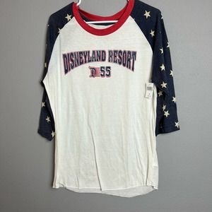NWT Disney Land Resort baseball tshirt womens XL red white blue